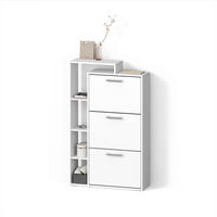 SCHUHKIPPER Ortello Weiß 80 x 128.3 cm mit 3 Fächern - Weiß, Holzwerkstoff (80/128.3/24.2cm) - Livinity®