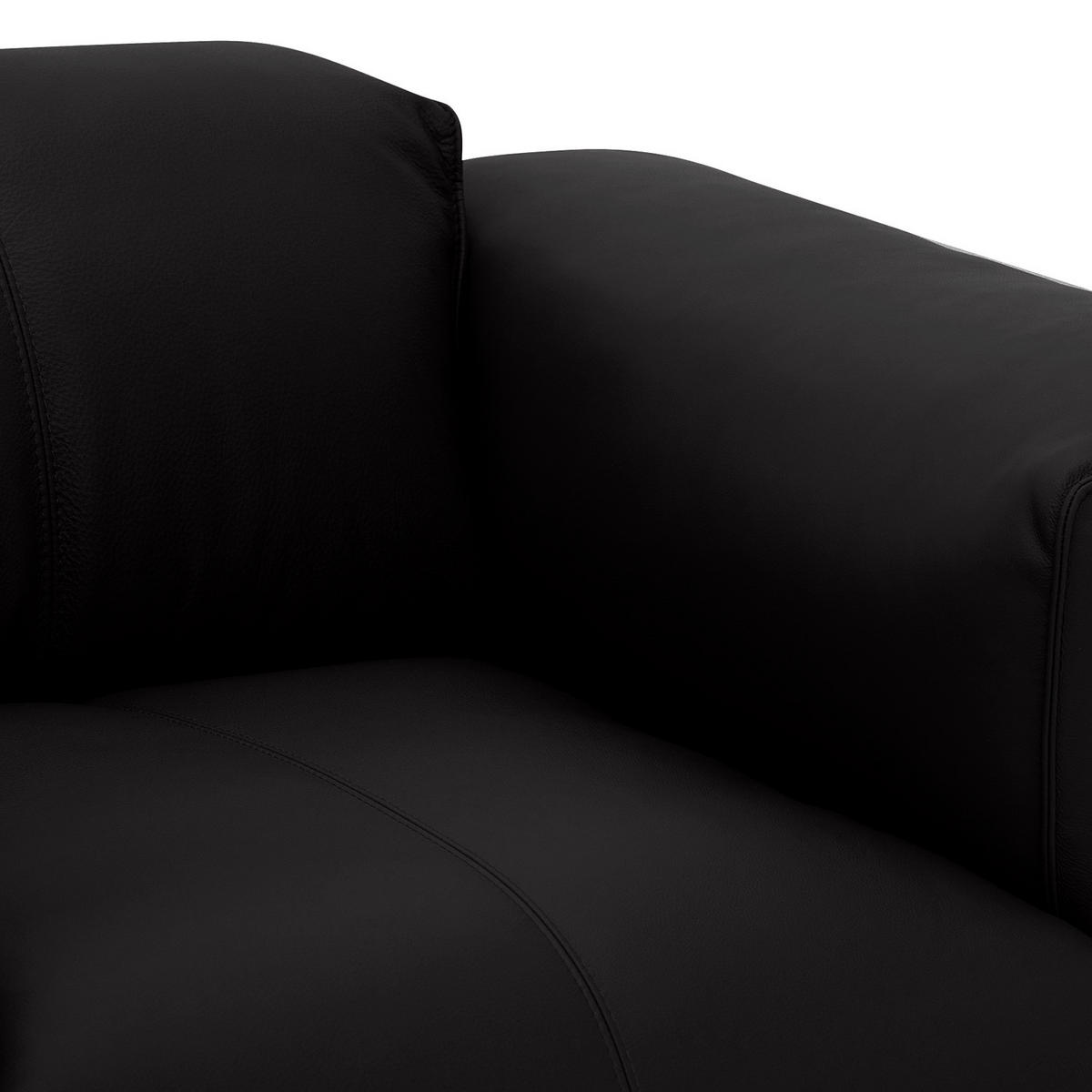 ECKSOFA mit Chaiselongue - Schwarz, Leder/Kunststoff (290/173cm) - home24