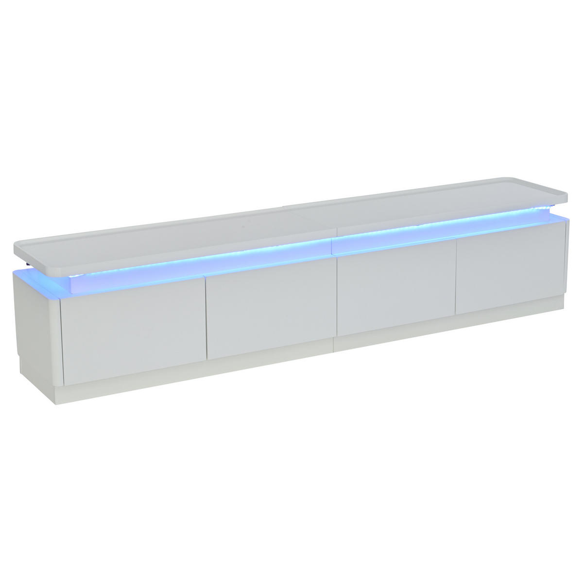 TV-SCHRANK mit 4 Schubladen 180 x 34 x 40 cm Hochglanz Weiß mit LED - Weiß, Holzwerkstoff (34/40/180cm) - Beauniv