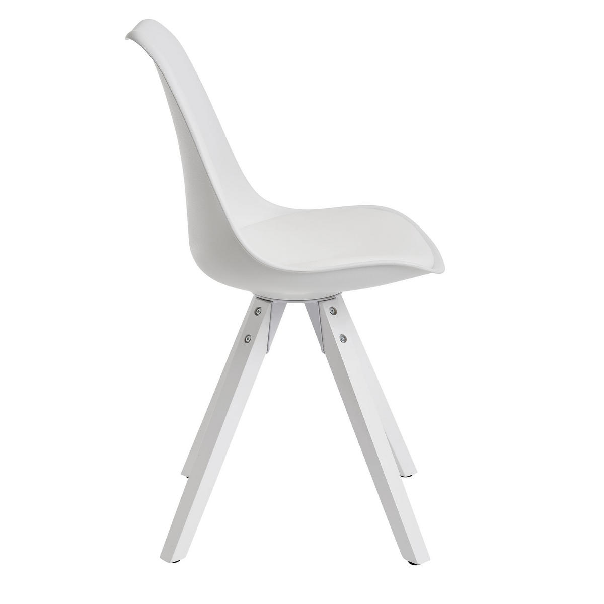 ESSZIMMERSTUHL 2er Set Kunstlederbezug mit Holzgestell Modern gepolstert, Weiß 52x49x87 cm - Weiß, Holz/Kunststoff (52/87/49cm) - KADIMA DESIGN