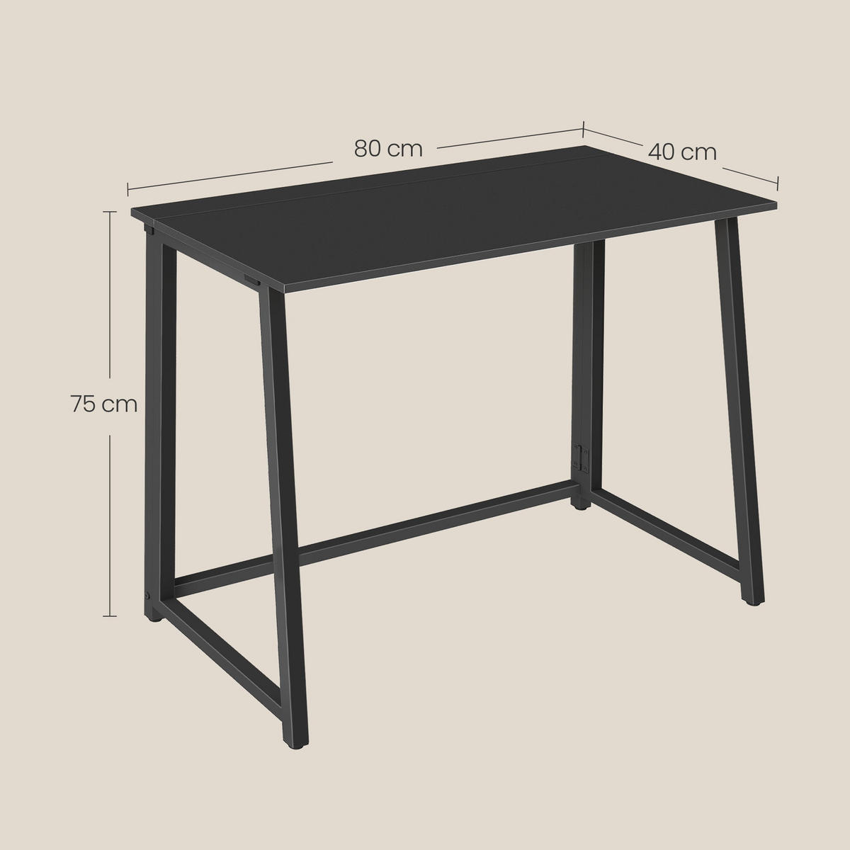 SCHREIBTISCH in schwarz - Schwarz, Holzwerkstoff (80/40/75cm) - Home Collective