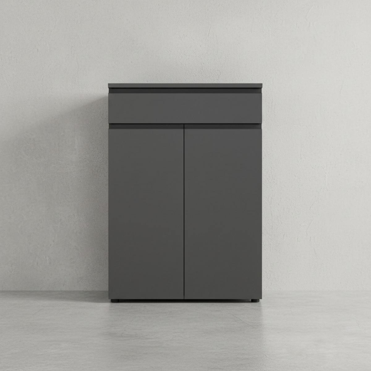 AKTENSCHRANK mit Schublade Soft-Close 81x120x40 cm Graphit - Schwarz, Holzwerkstoff (81/120/40cm) - KADIMA DESIGN
