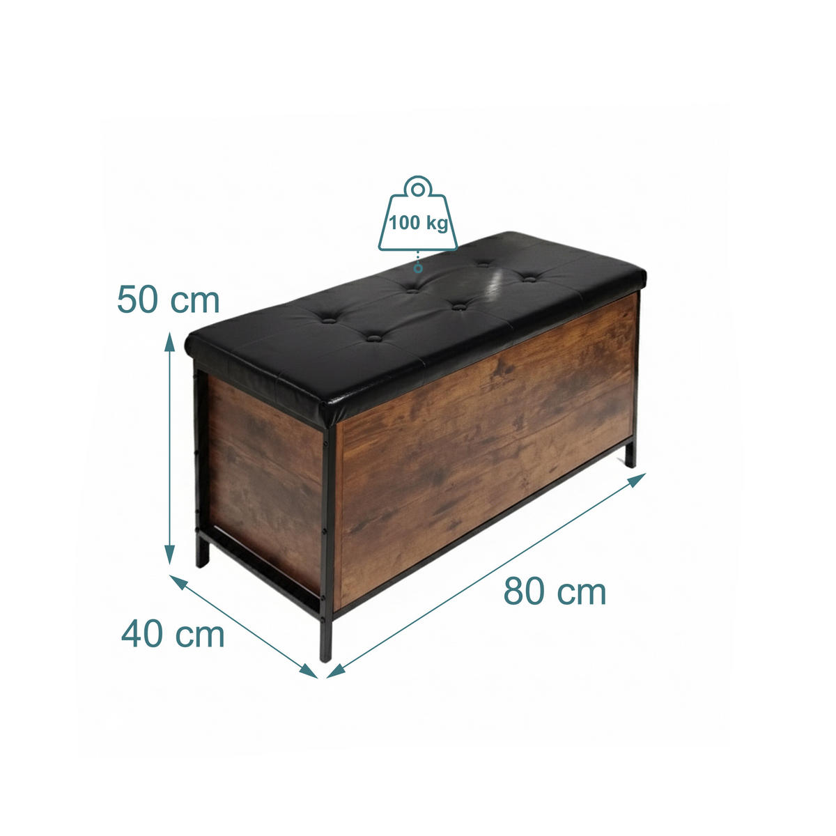 TRUHENBANK - Multicolor, Holzwerkstoff/Kunststoff (80/50/40cm) - Relaxdays