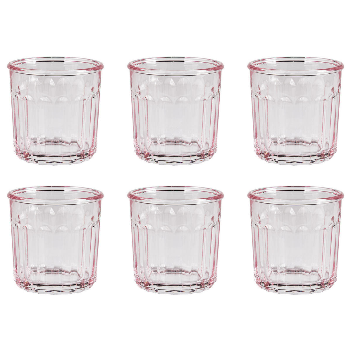 TRINKGLAS (6er-Set) Baretto 380ml - Rosa, Glas (0.5L) - Butlers