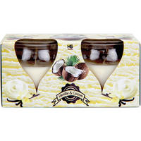 DUFTKERZEN Glas 2er-Pack Vanille-Cocos - Beige, Glas (6/6cm)