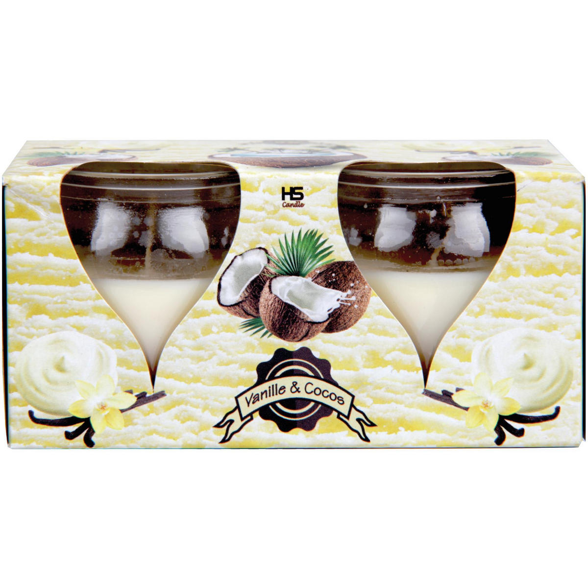 DUFTKERZEN Glas 10er-Pack Vanille-Cocos - Beige, Glas (6/6cm)