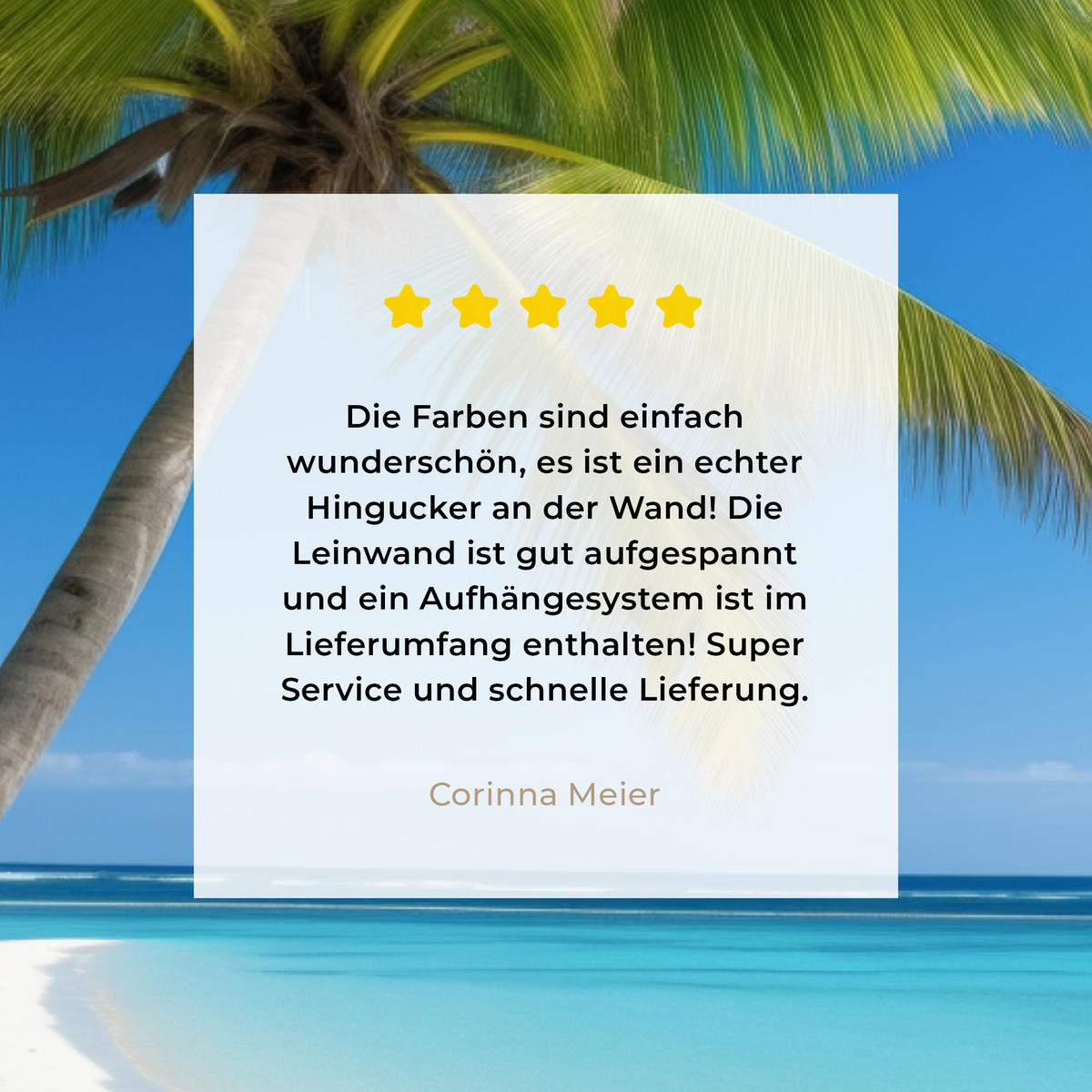 LEINWANDBILD Strand - Palme - Tropisch - Meer 20x30 cm - Grün, Textil (20/30cm) - MuchoWow