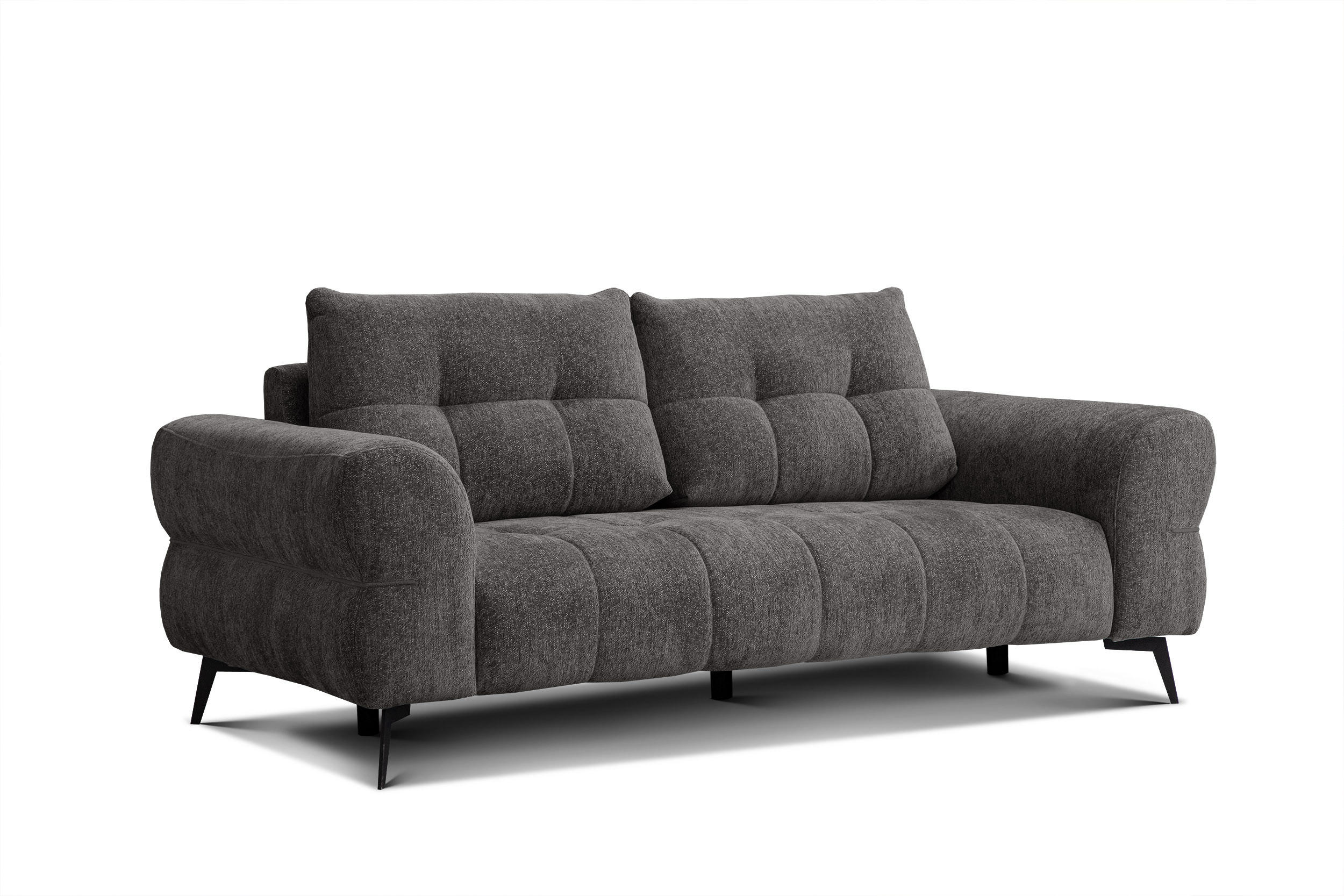 SOFA SALVINI 3-Sitzer, dunkelgrau - Dunkelgrau, Holz/Textil (237/88/99cm) - Courtois Laville