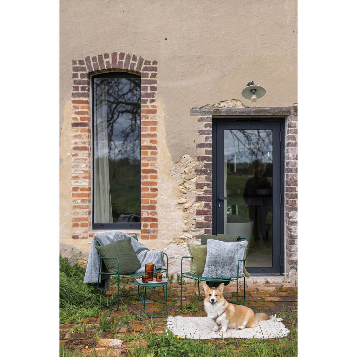 KISSEN Kinta olivgrün 45 x 45 cm - Olivgrün, Textil (45/45cm) - Vivaraise