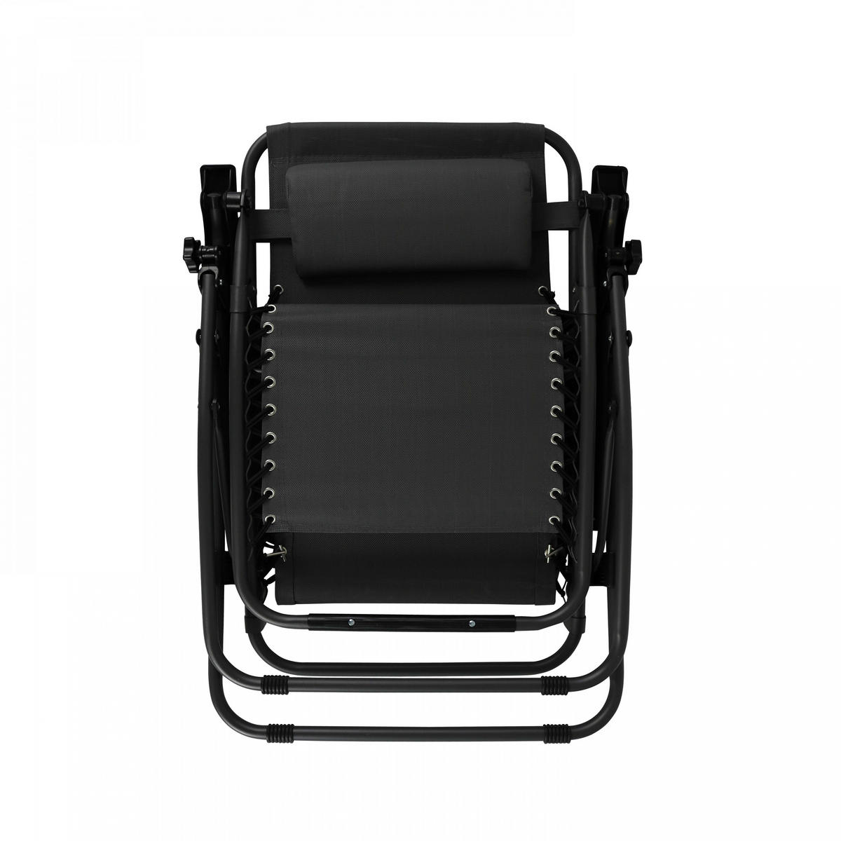 LOUNGESESSEL, Schwarz - Schwarz, Metall (160/110/65cm) - Oviala
