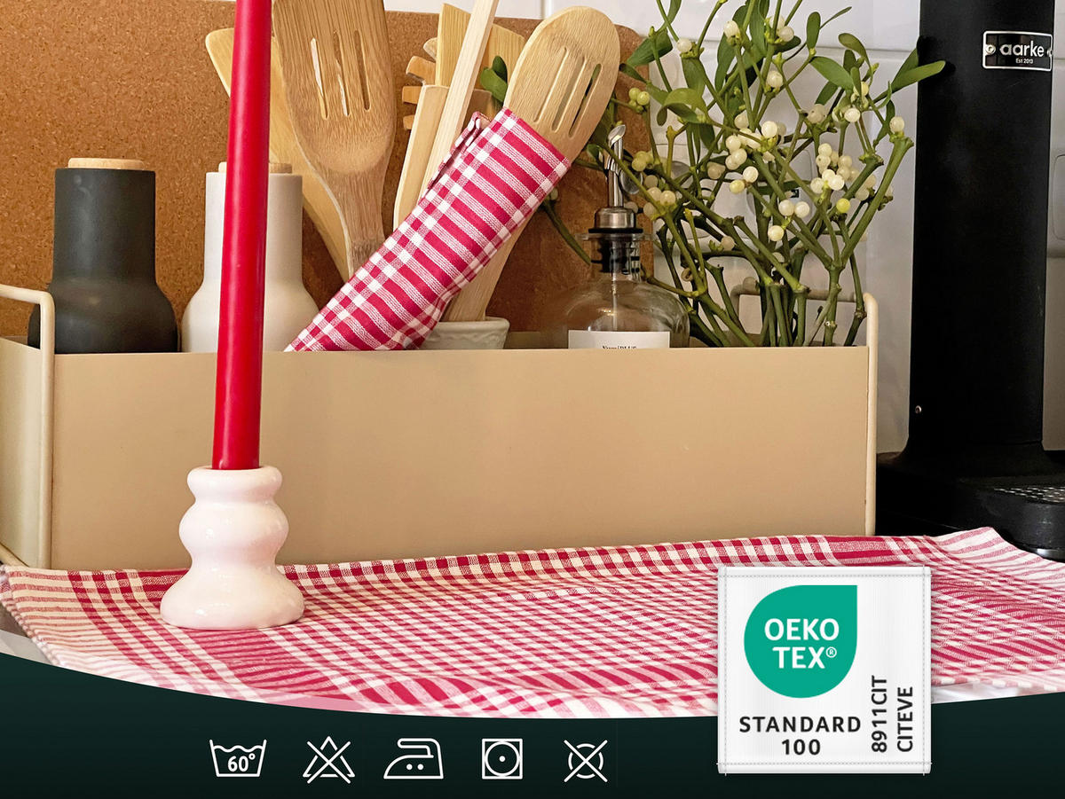 GESCHIRRTÜCHER, 5er-Set, 50x70 cm, 100% Baumwolle, Rot - Rot, Textil (50/70cm) - Zollner