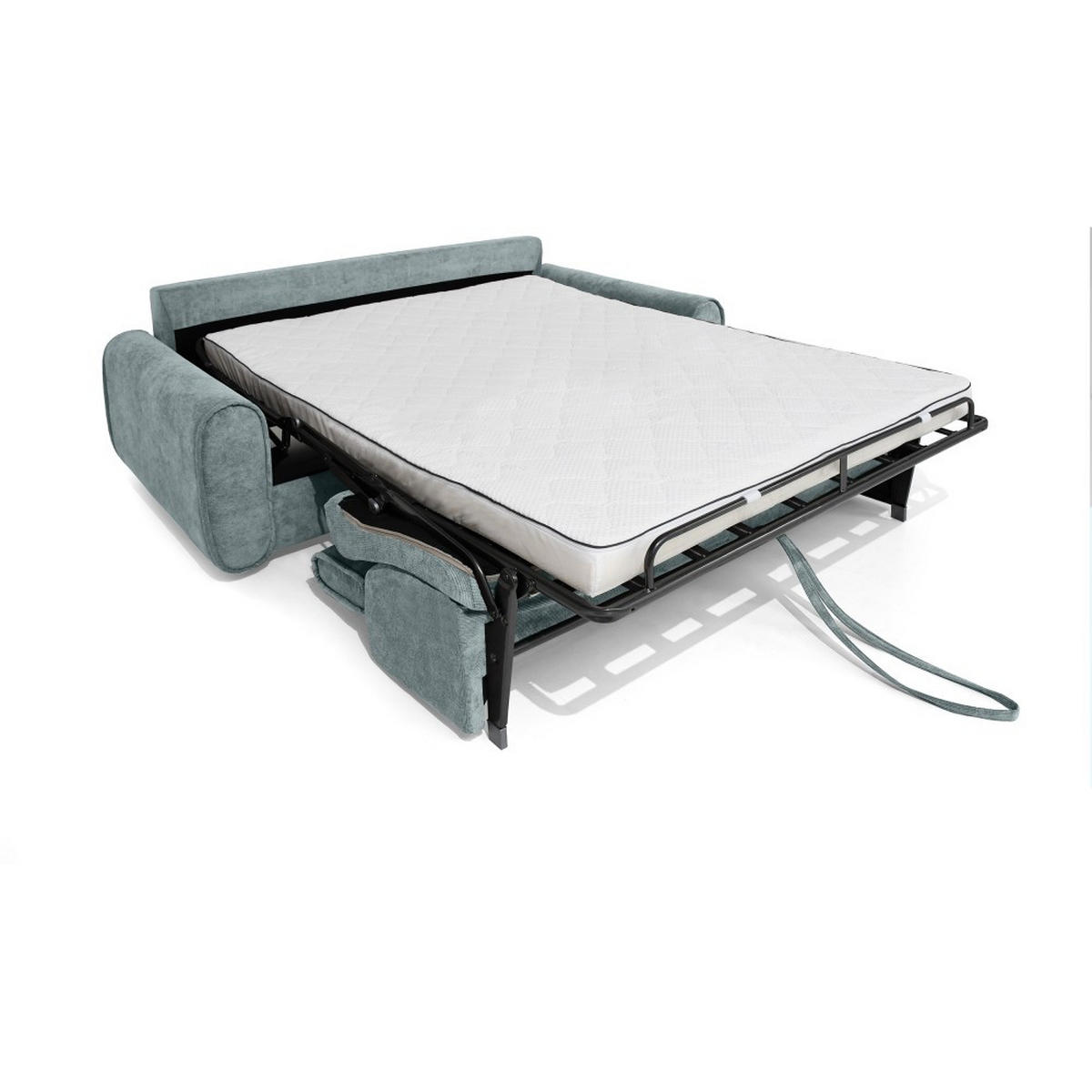 SCHLAFSOFA Pavarti mit italienischem Gestell, 160x195, Hellblau - Schwarz/Hellblau, Holzwerkstoff/Textil (214/88/100cm) - Beautysofa