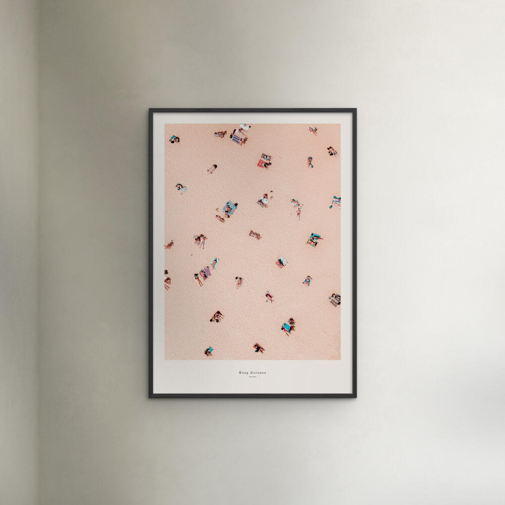 POSTER mit Rahmen A.P. Atelier - Distance - Pink/Schwarz, Holz/Papier (50/70cm) - Poster&Frame