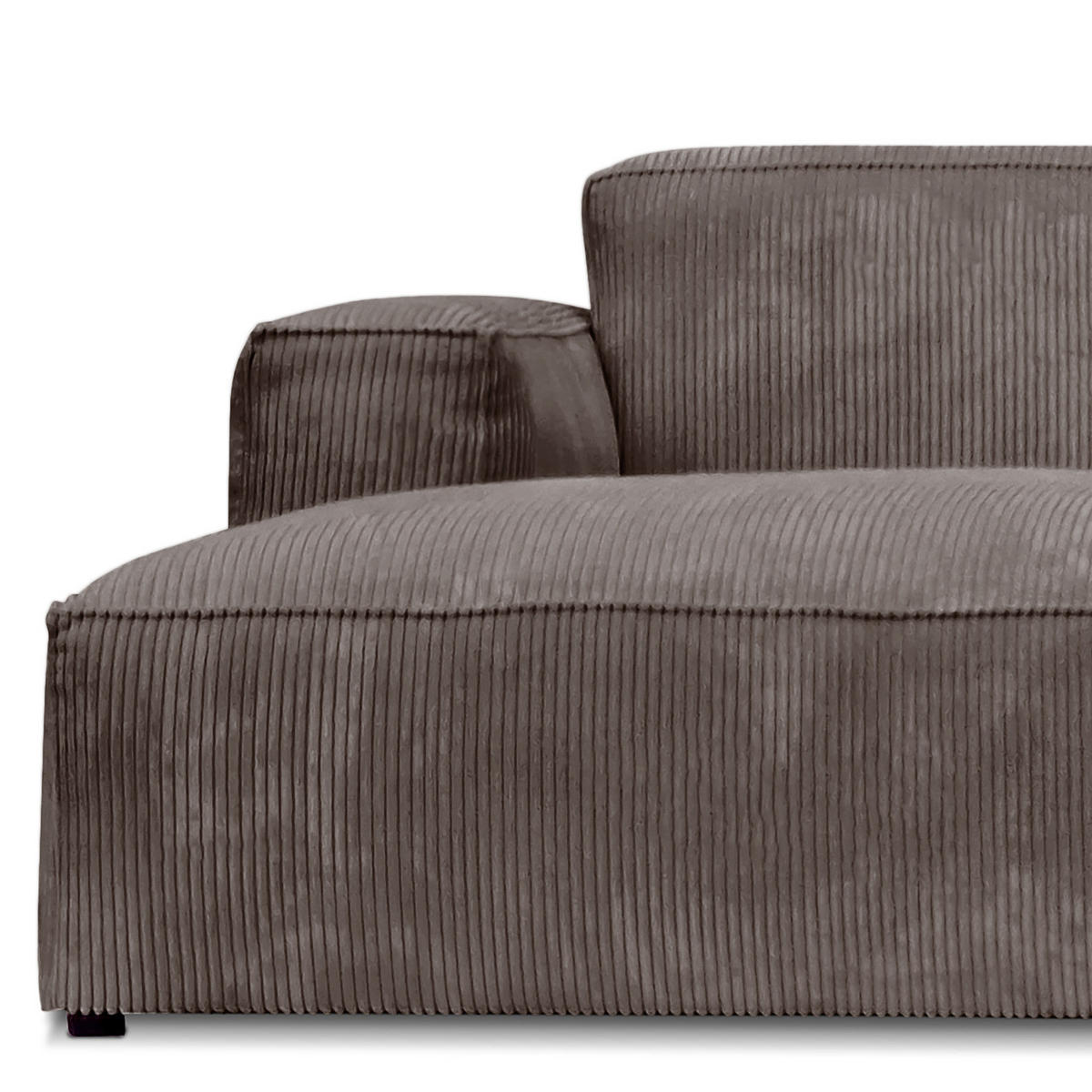 ECKSOFA mit Longchair - Schwarz/Braun, Kunststoff/Textil (345/170cm) - home24