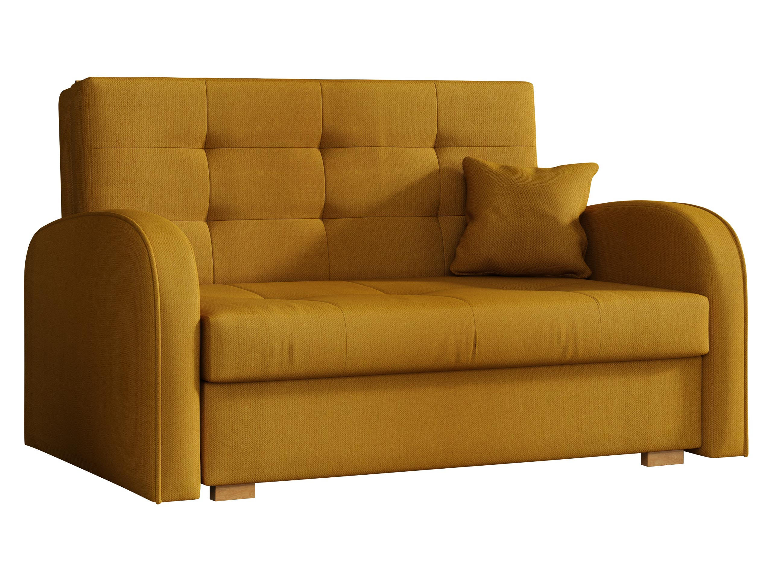 SCHLAFSOFA Viva Gold II - Dunkelgelb/Braun, Holz/Textil (133/85/98cm) - MIRJAN24