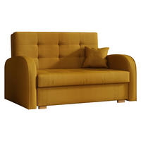 SCHLAFSOFA Viva Gold II - Dunkelgelb/Braun, Holz/Textil (133/85/98cm) - MIRJAN24