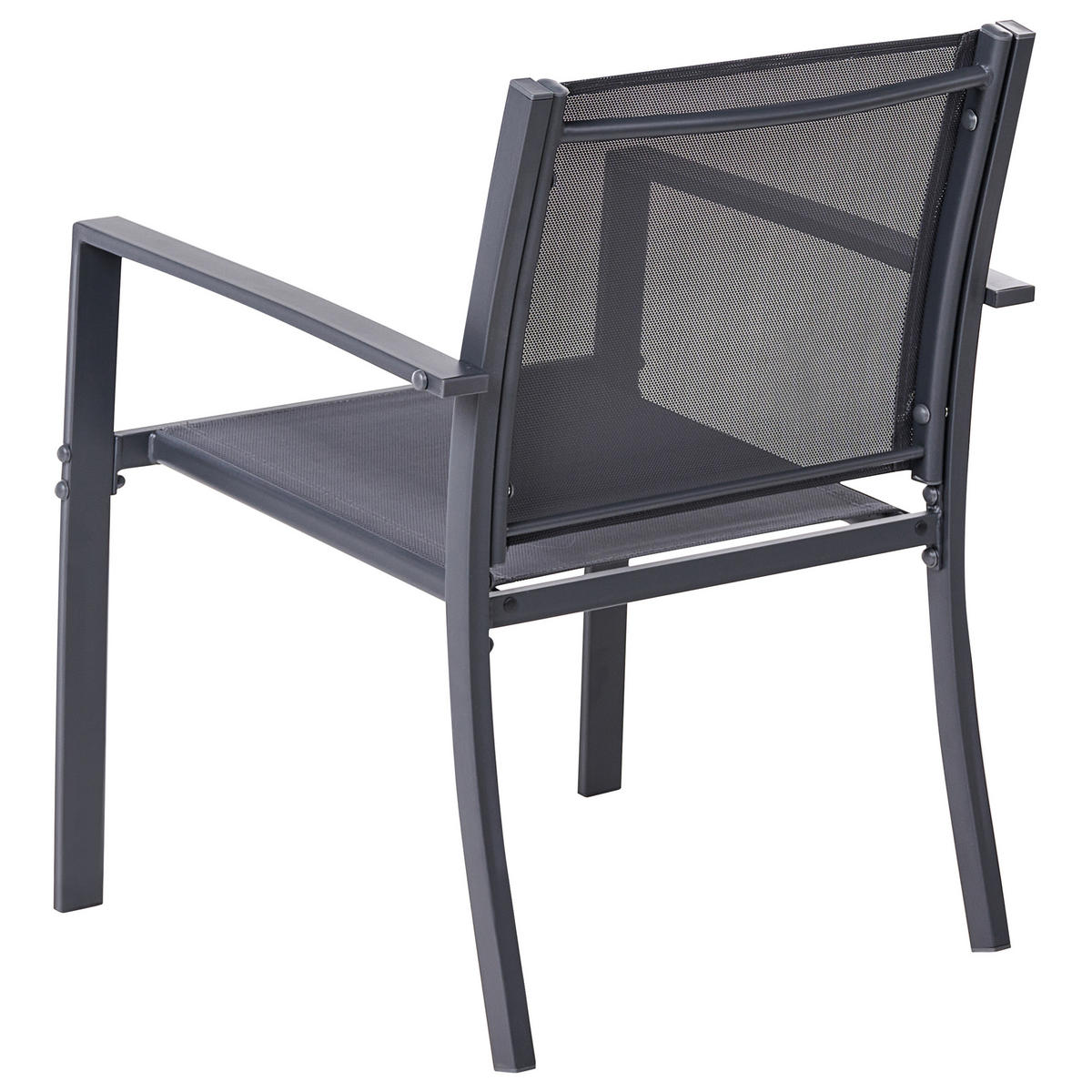LOUNGE-SET mit Tisch 4-Sitzer TAVOLETO Dunkelgrau Metall - Dunkelgrau, Metall - Beliani