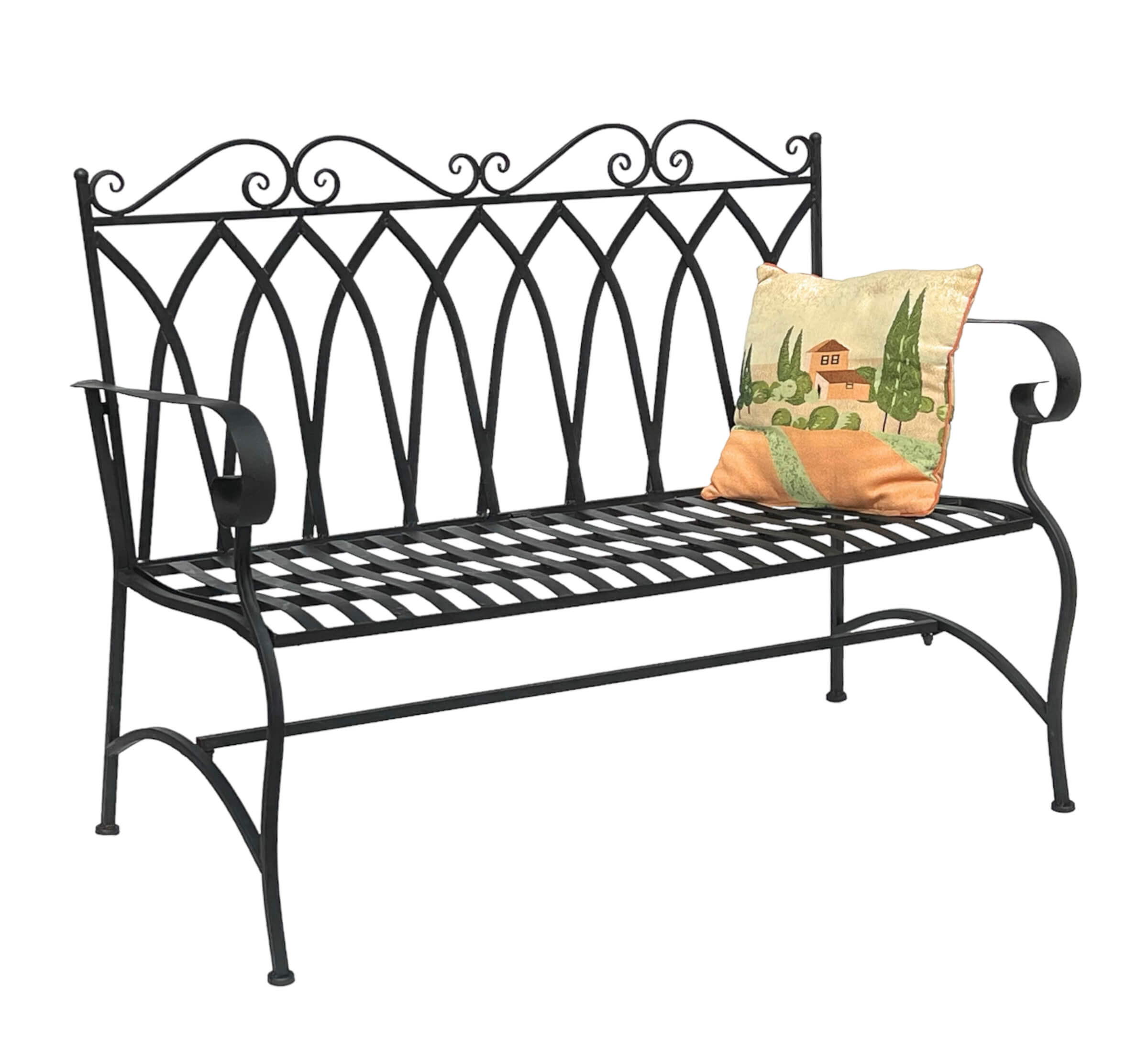 GARTENBANK Metall 2 Sitzer Dunkelbraun 120 cm 18940 - Schwarz, Metall (120/96/55cm) - DanDiBo