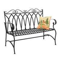 GARTENBANK Metall 2 Sitzer Dunkelbraun 120 cm 18940 - Schwarz, Metall (120/96/55cm) - DanDiBo