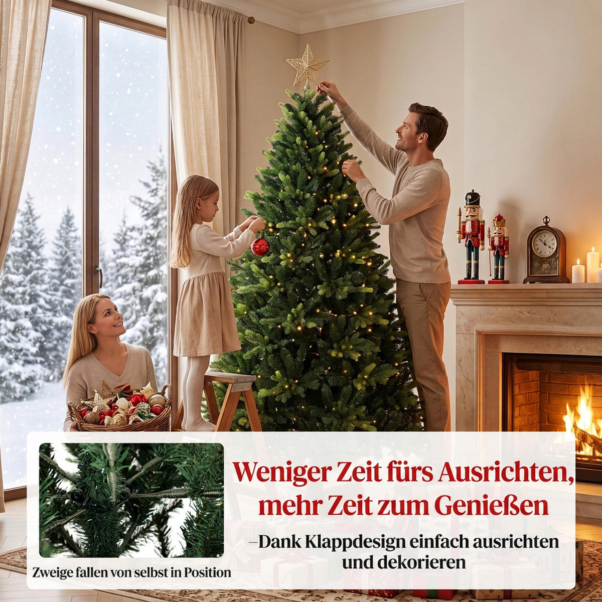 WEIHNACHTSBAUM PE PVC Grün - Grün, Kunststoff (180cm) - HOMCOM