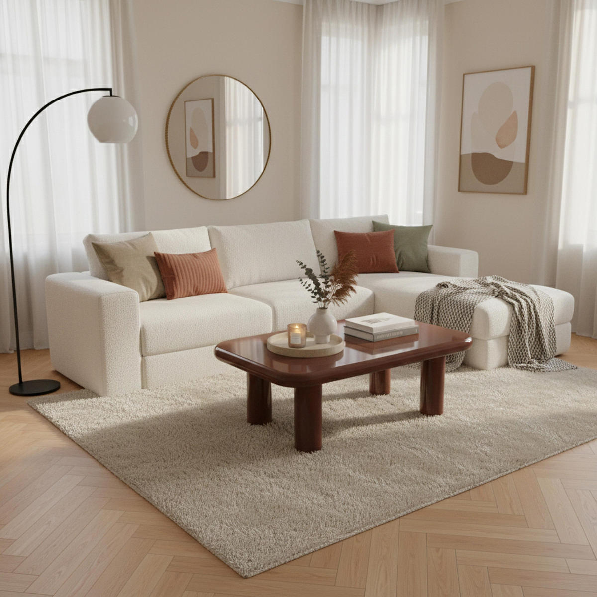 COUCHTISCH, Bordeauxrot - Lila, Holzwerkstoff (100/60/36.5cm) - Oviala