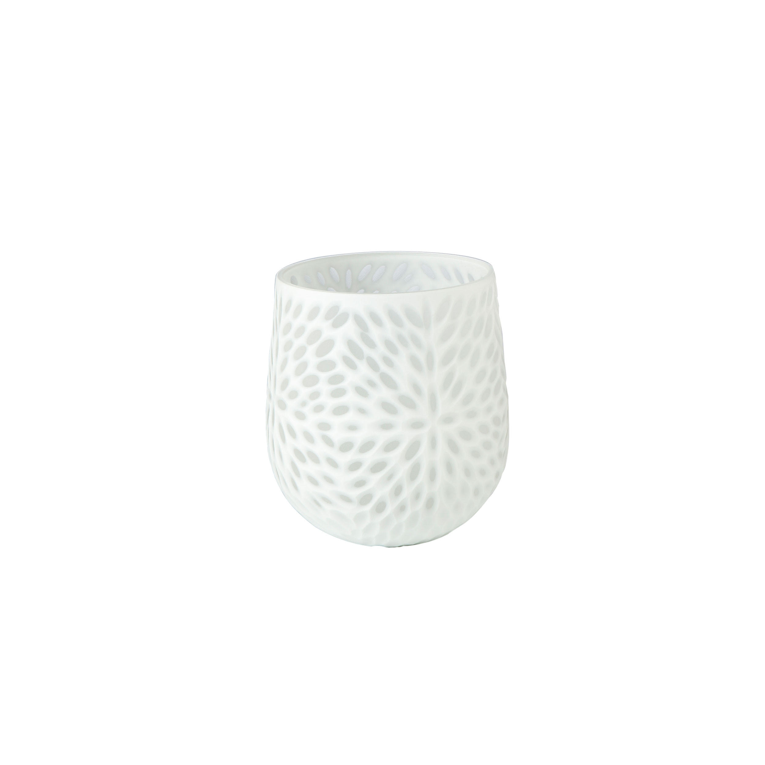 VASE White Carved, Glas, Antikweiß, 17 cm - Weiß, Glas (17cm) - Goebel
