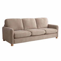 SOFA 3-Sitzer, Beige - Beige, Textil (101/88/231cm) - Oviala