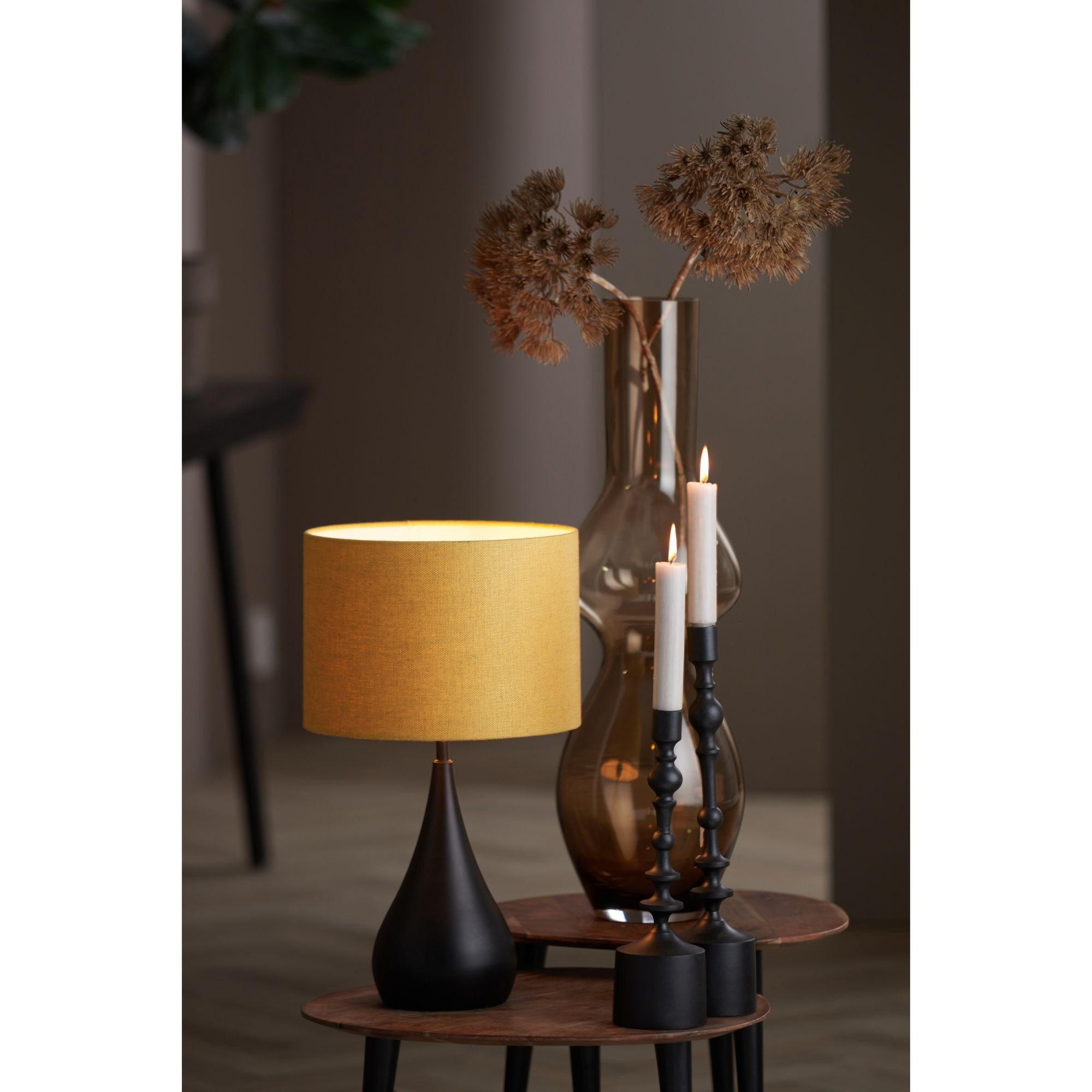 LAMPENSCHIRM LIVIGNO Ø30cm, Ocker/Gelb - Gelb, Textil (30/30/21cm) - Light & Living