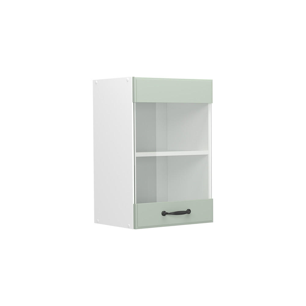DULAP DIN STICLĂ DE BUCĂTĂRIE R-Line, Casă de țară Mint/Alb, 40 cm - alb/verde mentă, compozit lemnos (40/60/31cm) - Vicco
