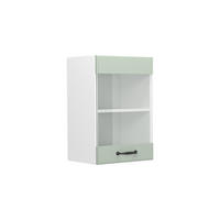 SKLENĚNÁ KUCHYŇSKÁ SKŘÍŇKA R-Line, Mint venkovský dům/Bílá, 40 cm - bílá/mátově zelená, kompozitní dřevo (40/60/31cm) - Vicco