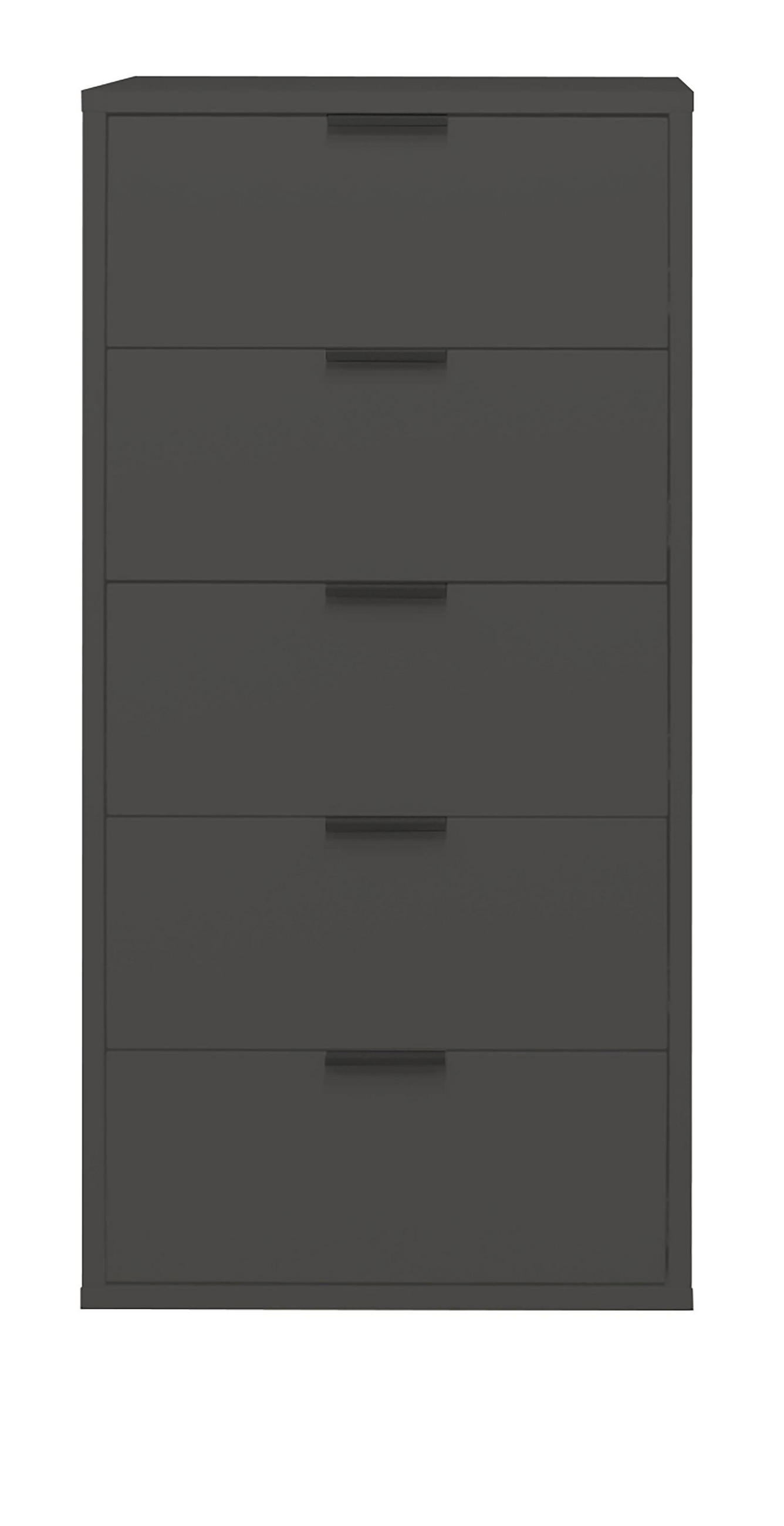 KOMMODE Erna 51x45x108 Anthrazit matt Lack - Anthrazit, Holzwerkstoff (51/108/45cm) - 58aufmkessel