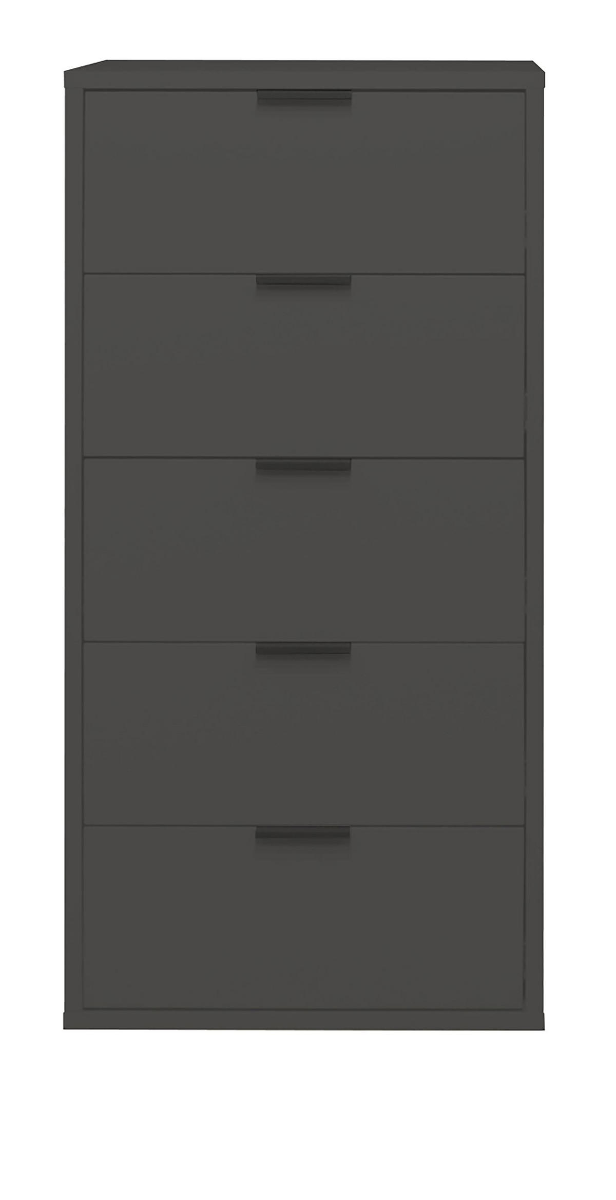 KOMMODE Erna 51x45x108 Anthrazit matt Lack - Anthrazit, Holzwerkstoff (51/108/45cm) - 58aufmkessel