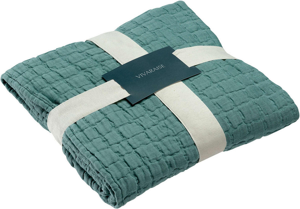 PLAID Swami perlweiß 130 x 200 cm - Hellgrau, Textil (130/200cm) - Vivaraise