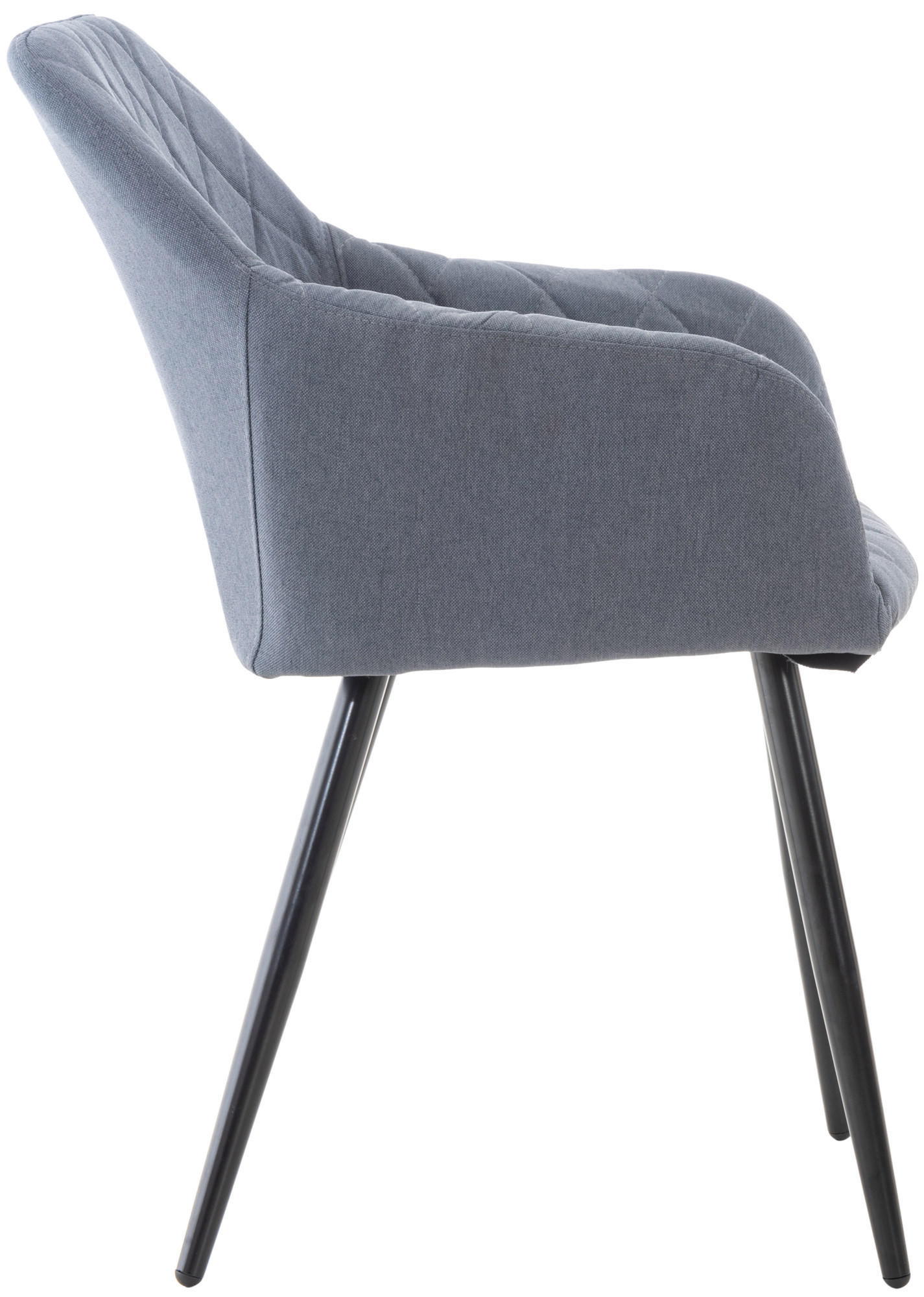 ESSZIMMERSTUHL Shyva Stoff, Gestell Metall matt Schwarz Dunkelgrau - Dunkelgrau/Schwarz, Textil/Metall (47/84/44cm) - TPFLiving