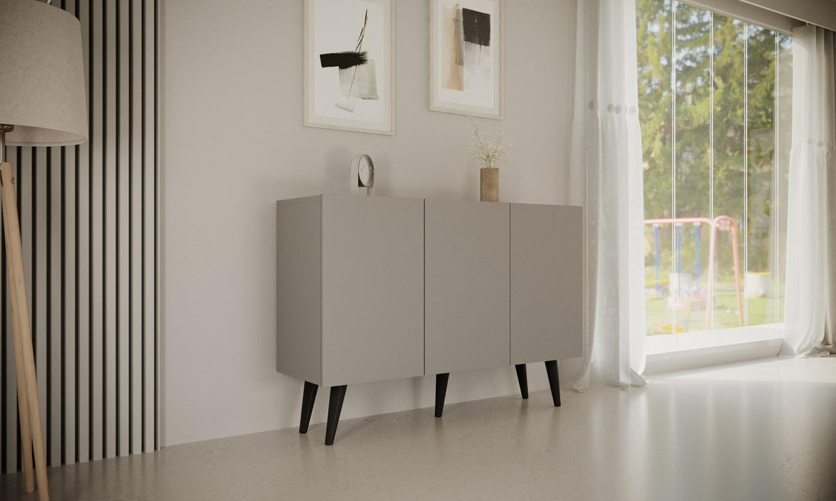 KOMMODE Toronto 39,9/95,5/120 - Grau, Holzwerkstoff (40/96/120cm) - RAUMHIRSCH FURNITURE