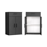 MEHRZWECKSCHRANK Der Praktische - Anthrazit/Schwarz, Holzwerkstoff (60/91/34cm) - Mokebo