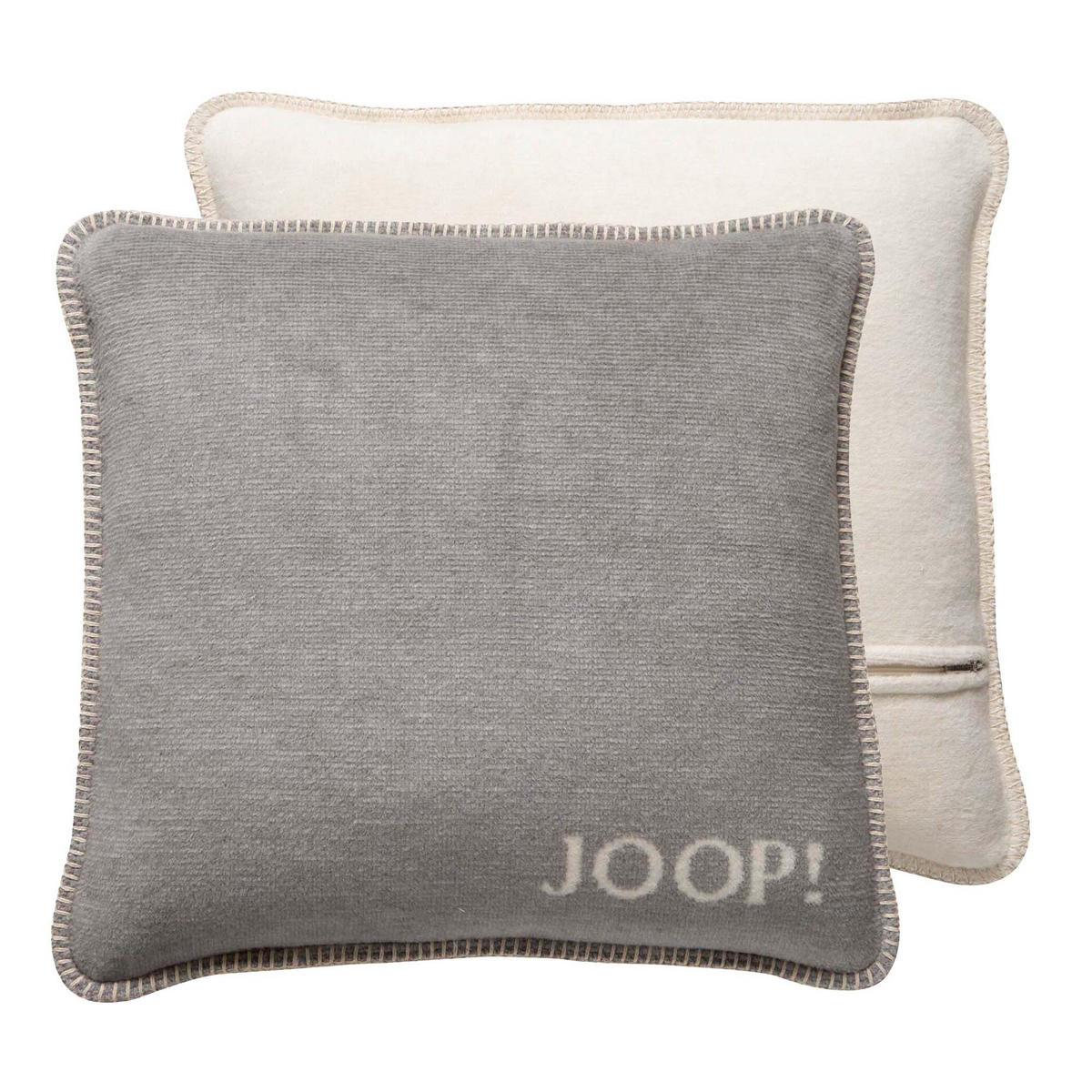 KISSENHÜLLEN MELANGE-DOUBLEFACE SILBER-NATUR - Grau, Textil (50/50cm) - Joop!