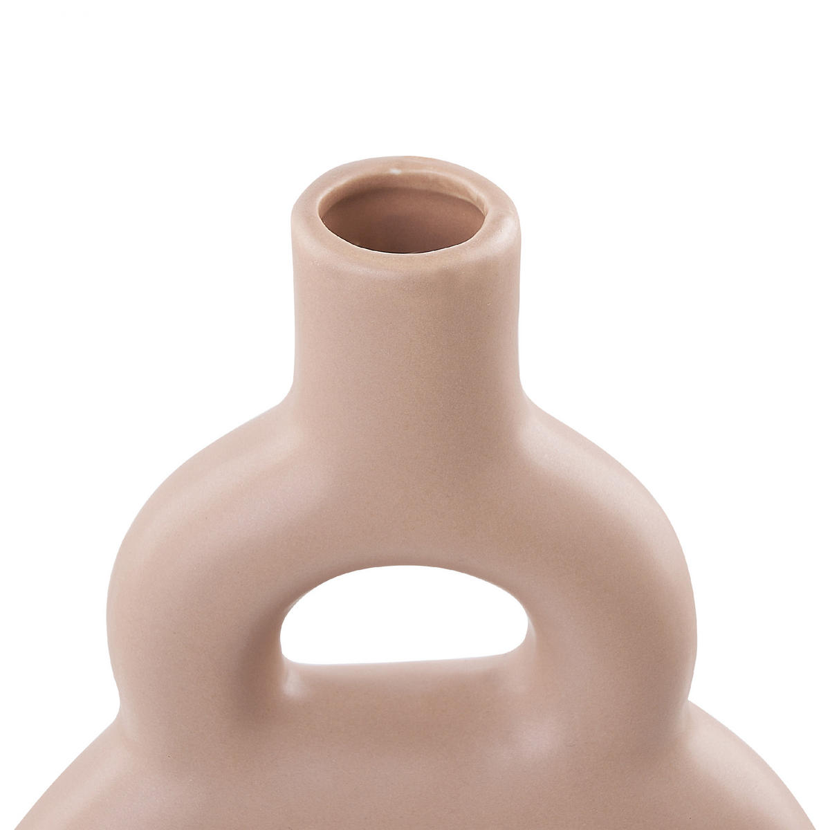 BLUMENVASE Porzellan beige Kozani - Beige, Keramik (28cm) - Beliani