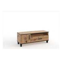TV-SCHRANK Vanessa 120 cm mit Schublade und mit Scharniertür, Eiche Artisan, schwarz - Schwarz/Eiche Artisan, Kunststoff (120/52/40cm) - Margaret Hadas24