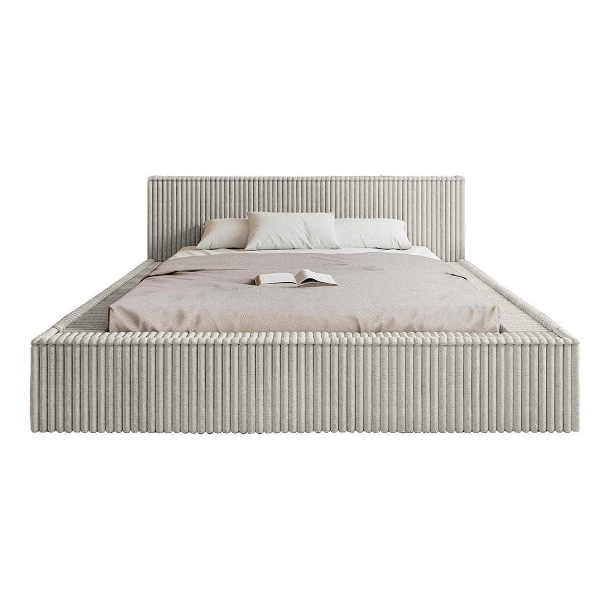 POLSTERBETT ALENZO 180x200 cm, Hellgrau - Hellgrau, Textil (200/180cm) - Fedve