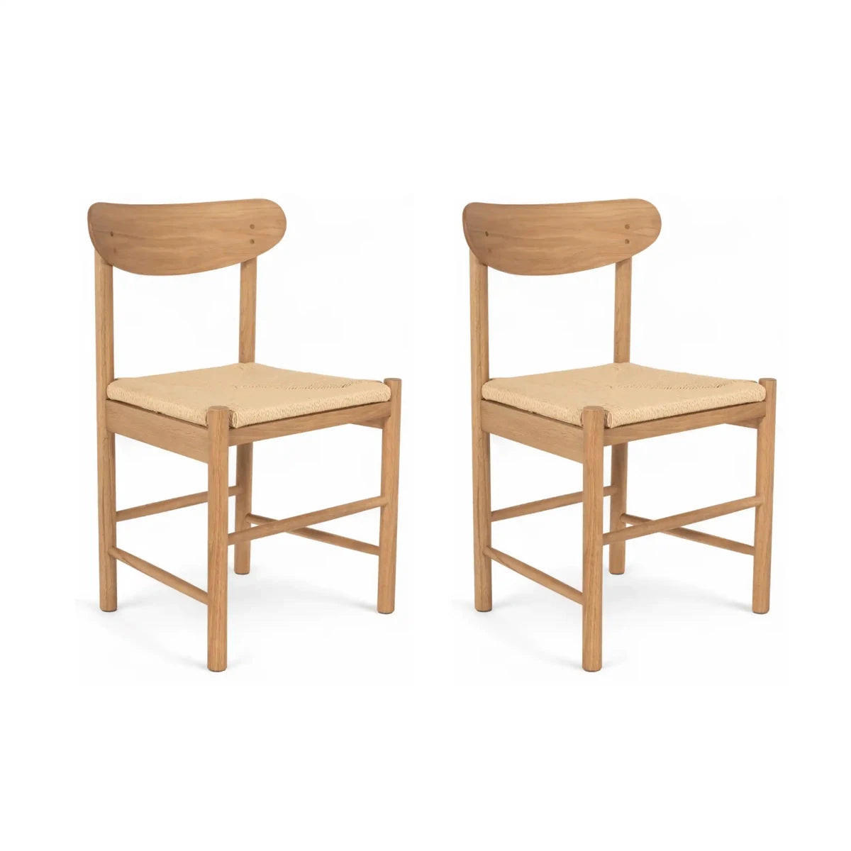STUHL-SET 2 Stück in Rattan / Eiche Wildeiche - Braun, Holz/Papier (51/78/41cm) - Furnhouse