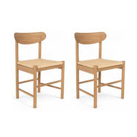 STUHL-SET 2 Stück in Rattan / Eiche Wildeiche - Braun, Holz/Papier (51/78/41cm) - Furnhouse