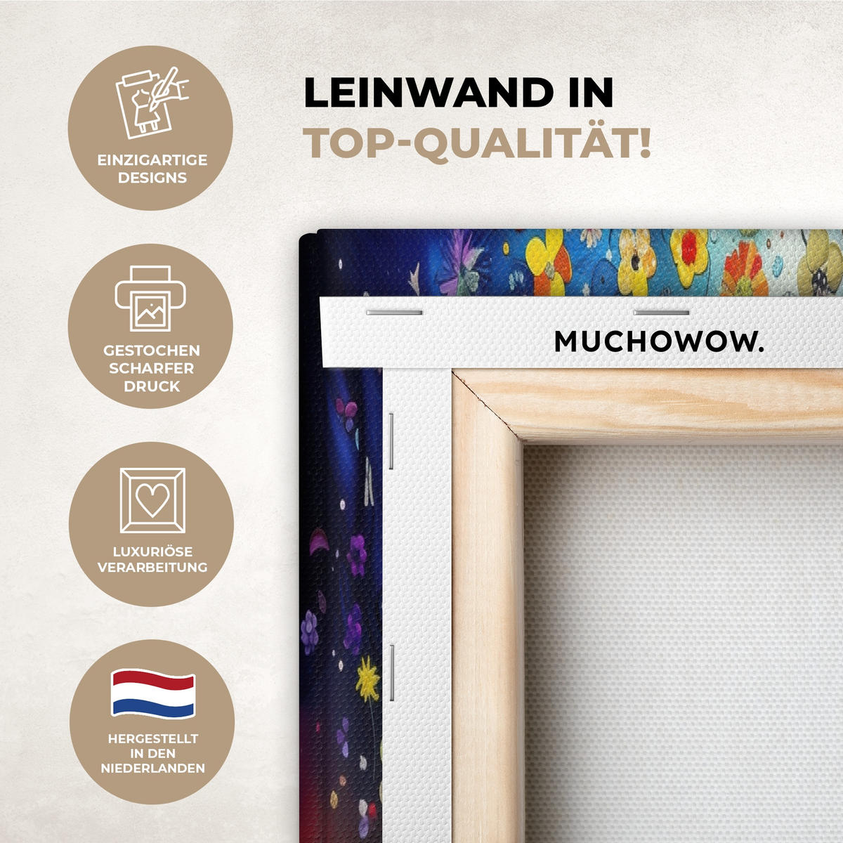 LEINWANDBILD 3er Set Bunt - Baum des Lebens - Blumen - Abstrakt 90x40 cm - Blau, Textil (90/40cm) - MuchoWow