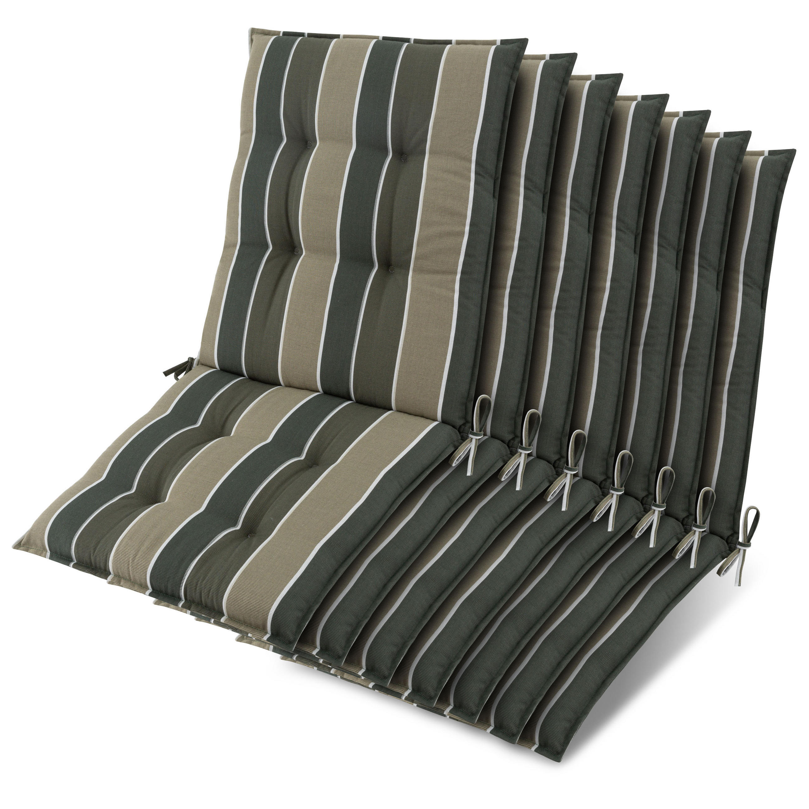 NIEDERLEHNER Sun-NL 105x50x8cm Grün-Gestreift (7tlg) - Grün, Textil (50/100cm) - Beautissu 