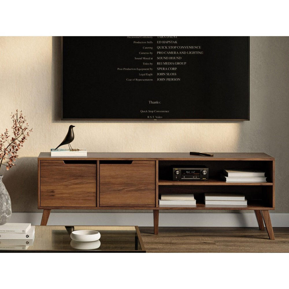 LOWBOARD Norel mit 2 Türen, 160 cm, Walnuss - Walnussfarben, Holz/Holzwerkstoff (160/55/40cm) - Beautysofa