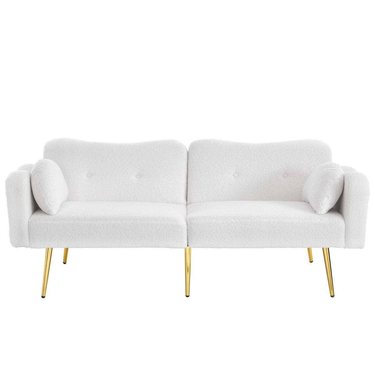SOFABETT mit Schlaffunktion 155 x 85,5 cm White 2er-Kissen - Weiß, Kunststoff (175/82/79cm) - Meubliv