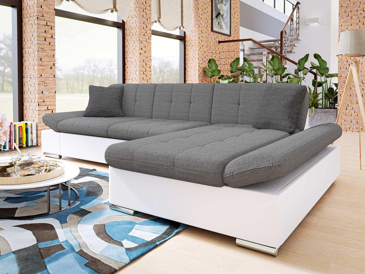 ECKSOFA Malwi, Seite: Rechts - Weiß, Holz/Textil (278/161cm) - MIRJAN24