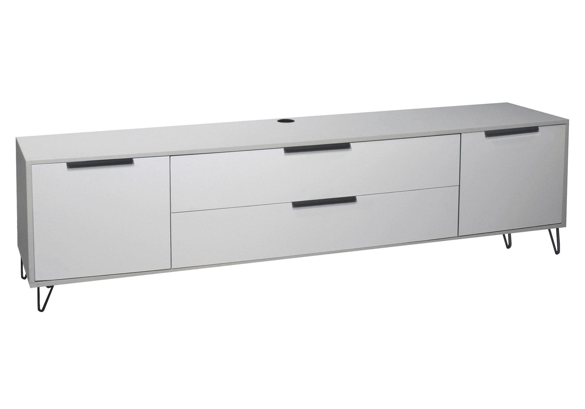 LOWBOARD Erna 216x45x62 Kreidegrau matt Lack - Hellgrau, Holzwerkstoff (216/62/45cm) - 58aufmkessel