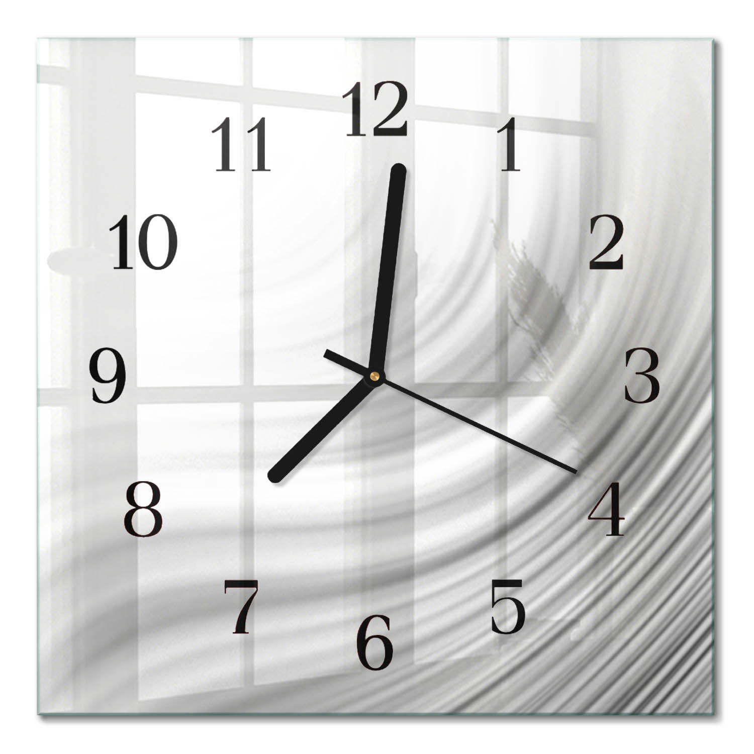 WANDUHR 30x30 cm - Abstraktion - Weiß, Glas (30/30/0.4cm) - TULUP