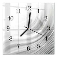 WANDUHR 30x30 cm - Abstraktion - Weiß, Glas (30/30/0.4cm) - TULUP
